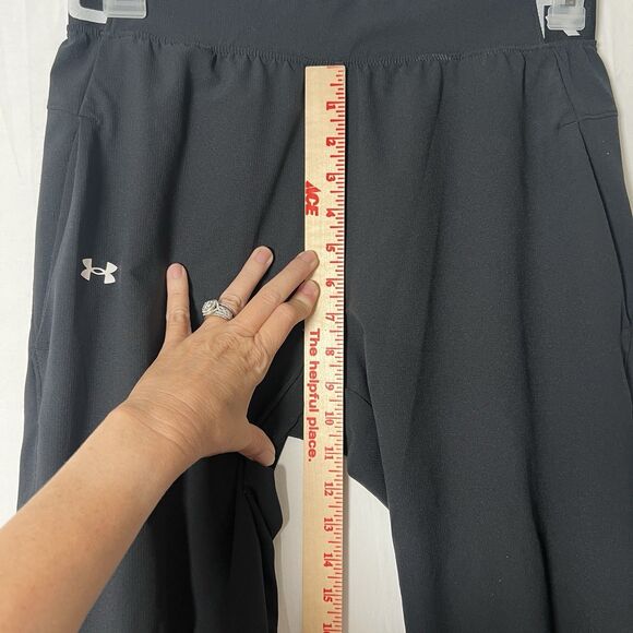 Under Armour Womens M Black Athletic Workout Training Pull on Lightweight Pants - Picture 9 of 10